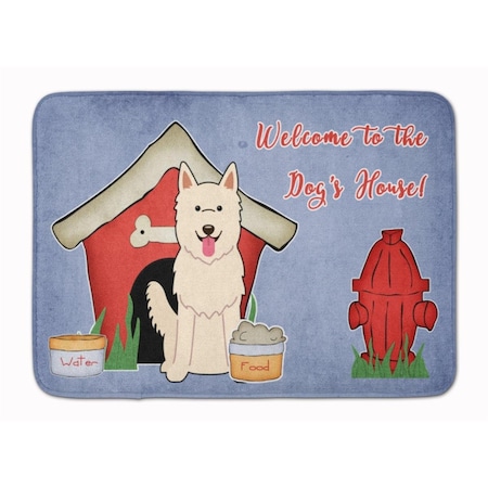 Carolines Treasures Dog House White German Shepherd Machine Washable Memory Foam Mat BB2799RUG